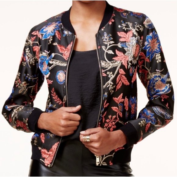 Guess Jackets & Blazers - GUESS Hayal Printed Embroidered Bomber Jacket size 16